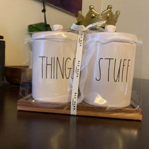 Rae Dunn Things & Stuff, Things & Stuff Containers, Things & Stuff Set, Bathroom